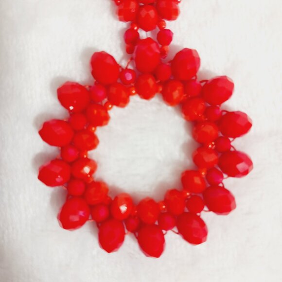 Kate Spade New York Marguerite Beaded Flower Hoop Earrings - Coral Color - Picture 10 of 13